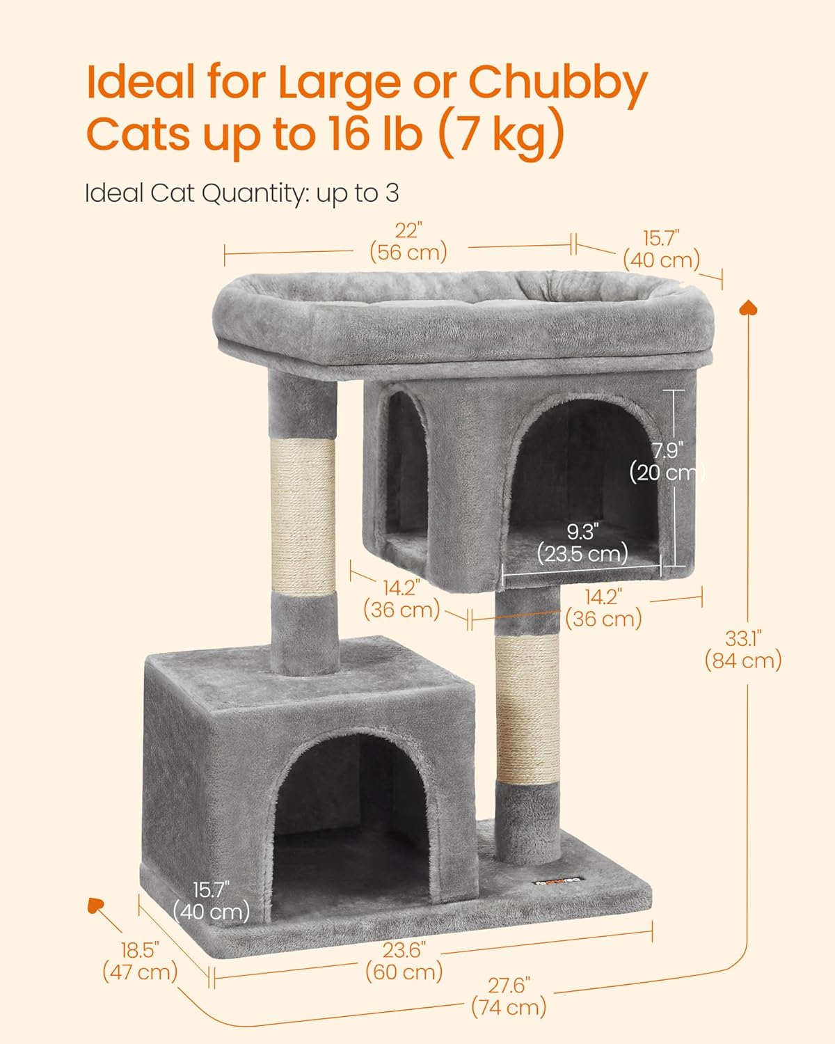 Cat Tree, 33.1-Inch Cat Tower